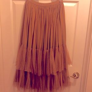 Joyfolie Size 10 Mustard Full Length Skirt